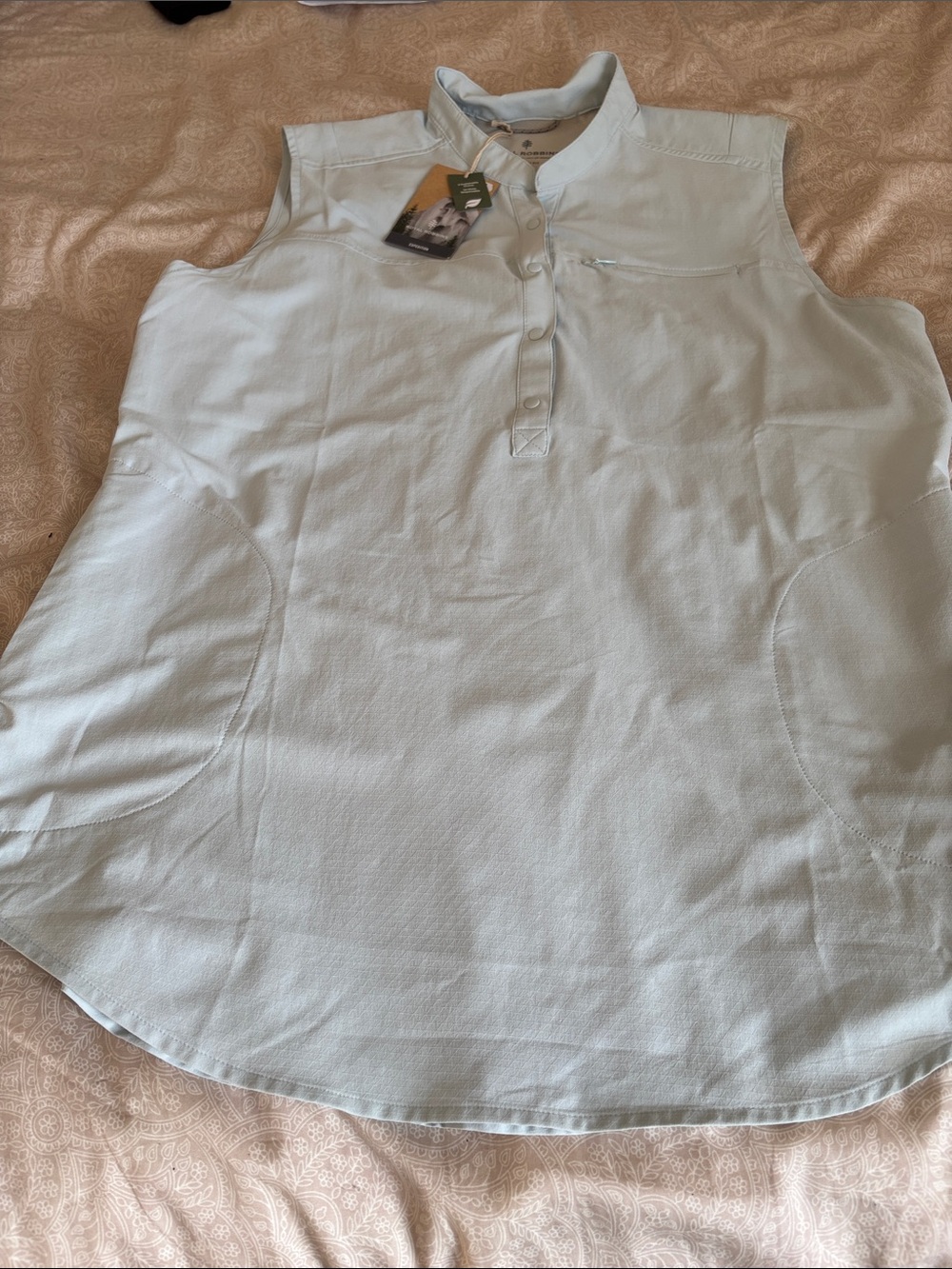 NWT Royal Robbins Pale Blue Sleeveless Polo Tank